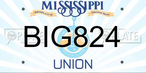 BIG824 Mississippi License Plate