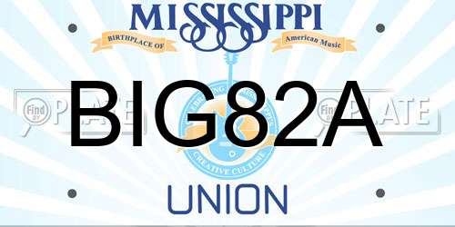 BIG82A Mississippi License Plate