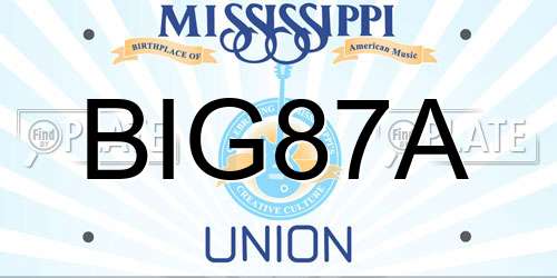 BIG87A Mississippi License Plate