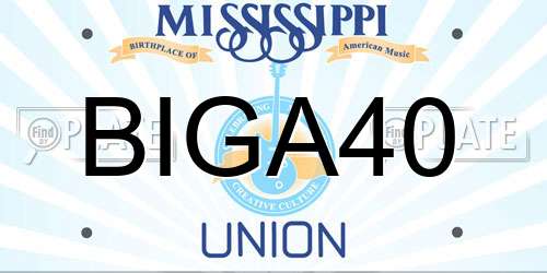 BIGA40 Mississippi License Plate