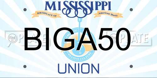 BIGA50 Mississippi License Plate