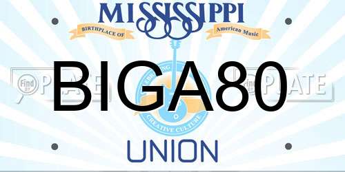 BIGA80 Mississippi License Plate