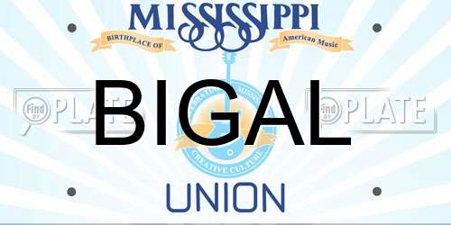 BIGAL Mississippi License Plate