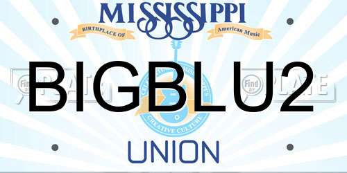 BIGBLU2 Mississippi License Plate