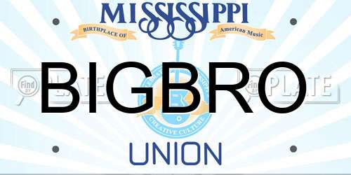 BIGBRO Mississippi License Plate