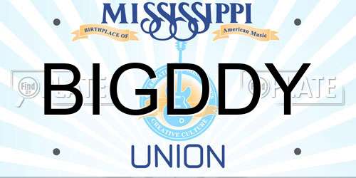 BIGDDY Mississippi License Plate