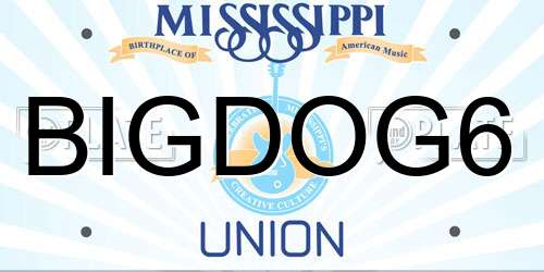 BIGDOG6 Mississippi License Plate