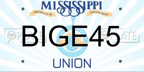 BIGE45 Mississippi License Plate