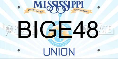 BIGE48 Mississippi License Plate