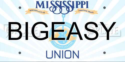 BIGEASY Mississippi License Plate