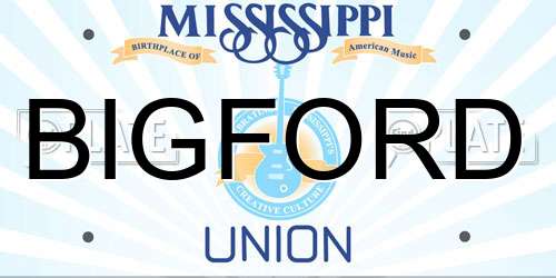 BIGFORD Mississippi License Plate