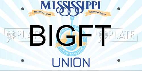 BIGFT Mississippi License Plate
