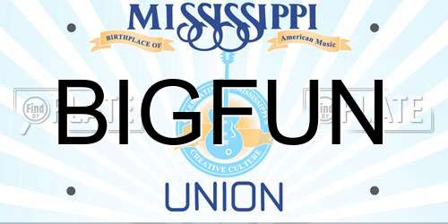 BIGFUN Mississippi License Plate