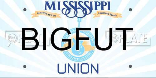 BIGFUT Mississippi License Plate