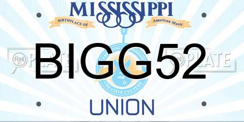 BIGG52 Mississippi License Plate
