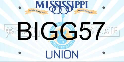 BIGG57 Mississippi License Plate