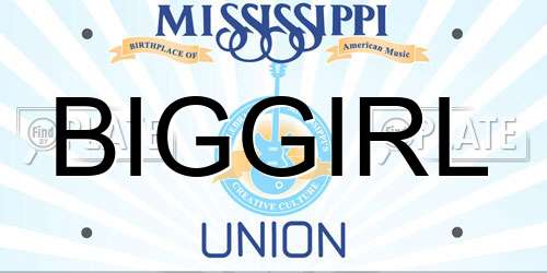BIGGIRL Mississippi License Plate