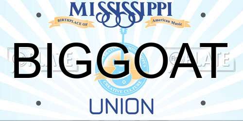 BIGGOAT Mississippi License Plate