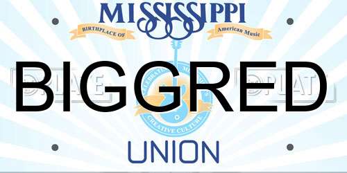 BIGGRED Mississippi License Plate