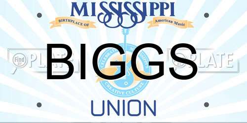 BIGGS Mississippi License Plate