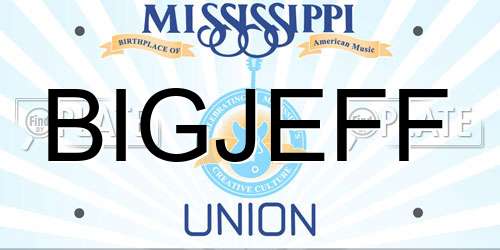 BIGJEFF Mississippi License Plate