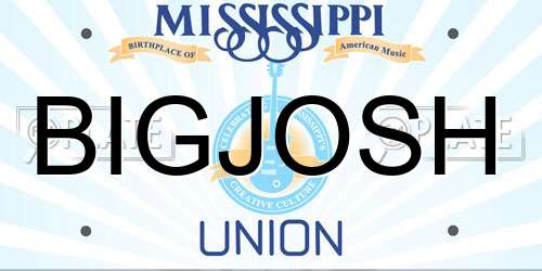 BIGJOSH Mississippi License Plate