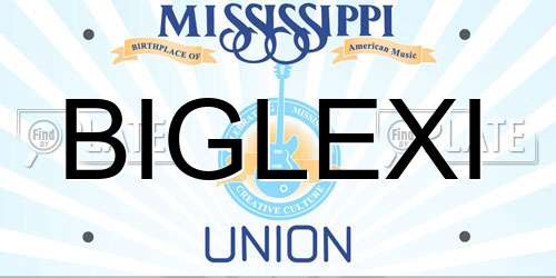 BIGLEXI Mississippi License Plate
