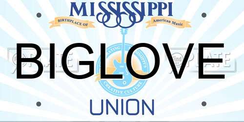BIGLOVE Mississippi License Plate
