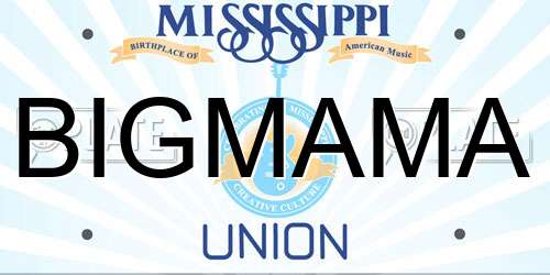 BIGMAMA Mississippi License Plate