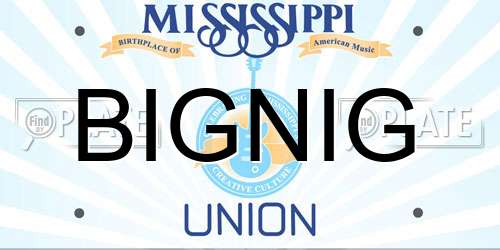 BIGNIG Mississippi License Plate