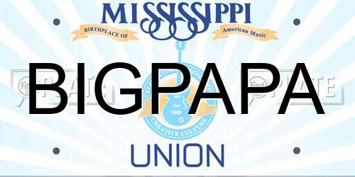 BIGPAPA Mississippi License Plate