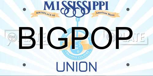 BIGPOP Mississippi License Plate