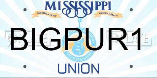 BIGPUR1 Mississippi License Plate