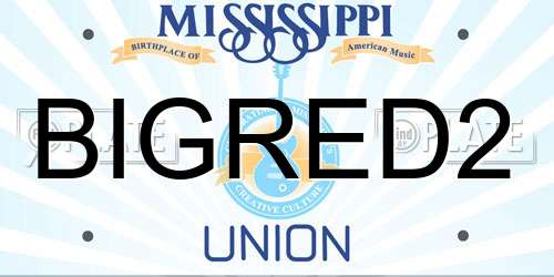 BIGRED2 Mississippi License Plate