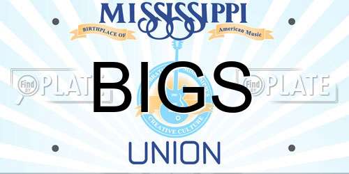 BIGS Mississippi License Plate