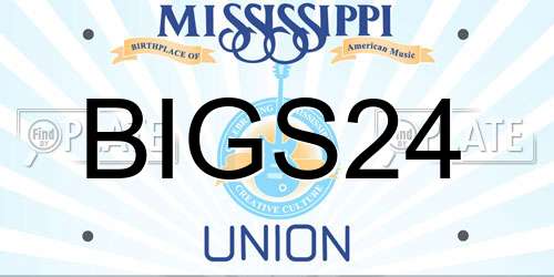 BIGS24 Mississippi License Plate