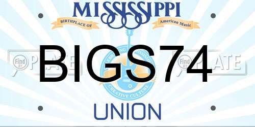 BIGS74 Mississippi License Plate