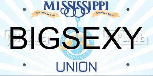 BIGSEXY Mississippi License Plate