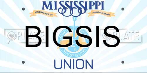 BIGSIS Mississippi License Plate