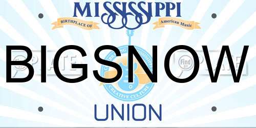 BIGSNOW Mississippi License Plate