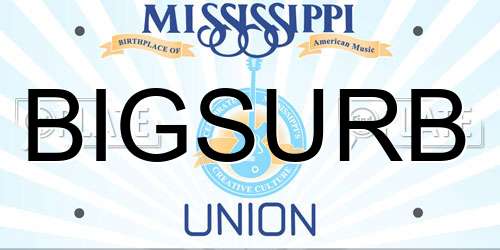 BIGSURB Mississippi License Plate