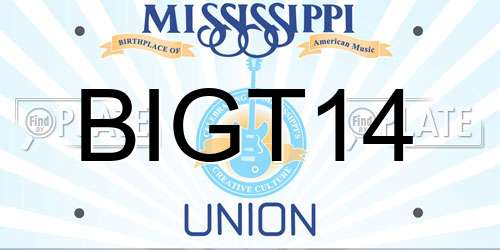 BIGT14 Mississippi License Plate