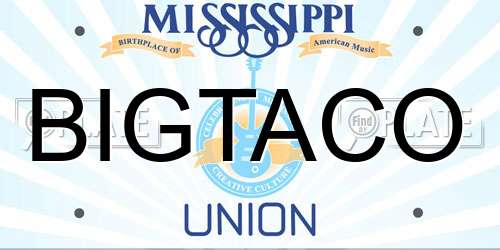 BIGTACO Mississippi License Plate