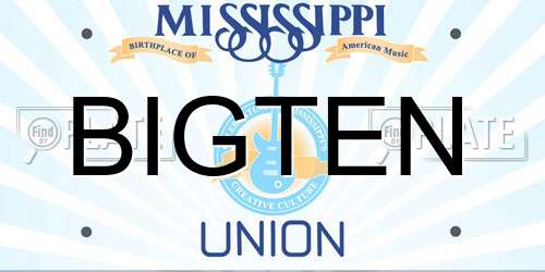 BIGTEN Mississippi License Plate