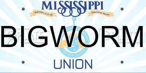 BIGWORM Mississippi License Plate