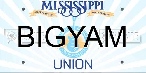 BIGYAM Mississippi License Plate