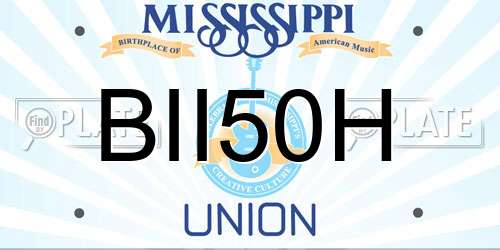 BII50H Mississippi License Plate