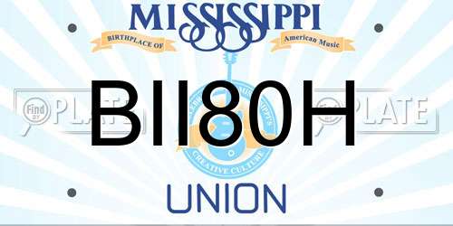 BII80H Mississippi License Plate
