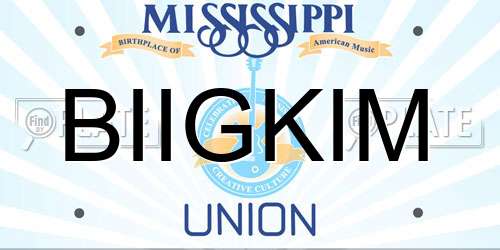 BIIGKIM Mississippi License Plate