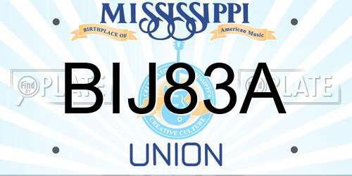 BIJ83A Mississippi License Plate